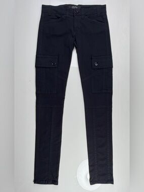 Billy Blues Black Cotton Stretch Skinny Cargo Pants, Sz 0
